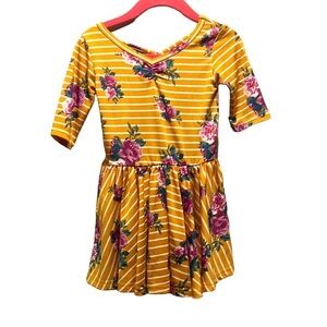 Dot Dot Smile Girl’s 2T Gold Yellow Floral Dress